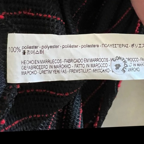 Zara Women’s Striped Jacquard Button Detail Midi Dress Red Black Size S - Picture 10 of 11